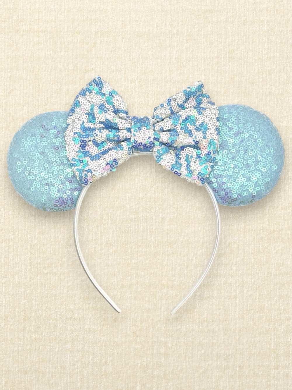 Icy Blue & White Minnie Ears | Disney-Inspired Winter Mouse Ears